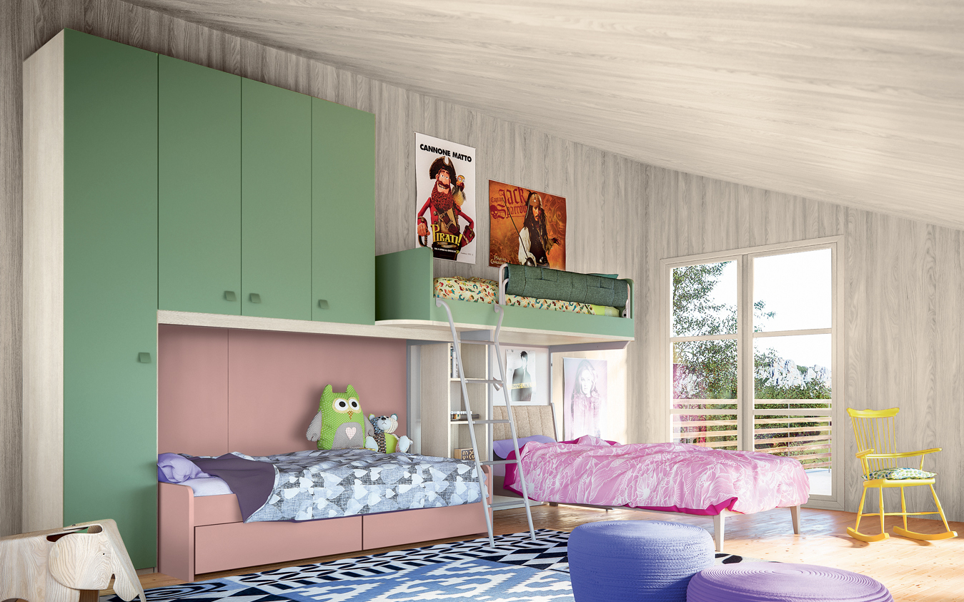 Dettagli Loft bed with bridging unit