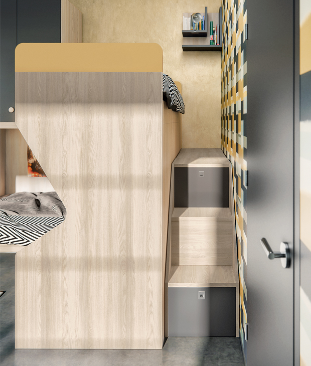 Dettagli Corner loft bed